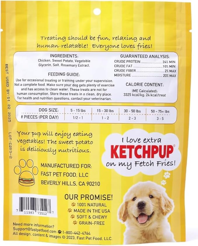 Chicken and Sweet Potato Dog Treats, Soft Chicken Jerky for Small and Large Breeds, Naturally Healthy, Made in The USA (5 oz)