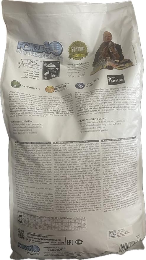Forza10 Legend Daily Dry Dog Food 25 Pound Gluten Free Grain Free Chicken Free Quality All Natural Veterinarian Recommended Lamb Venison Adult Dogs