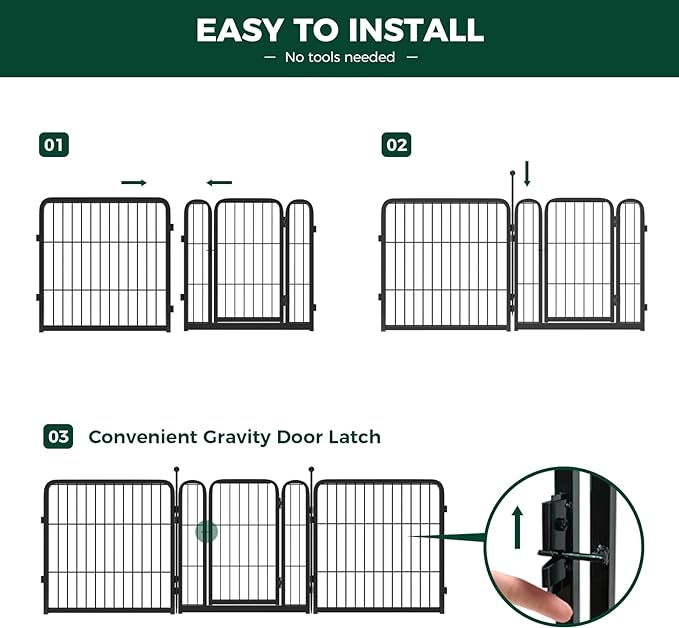 FXW Rollick Dog Playpen for Yard, RV CampingâPatented, 24 inch 48 Panels