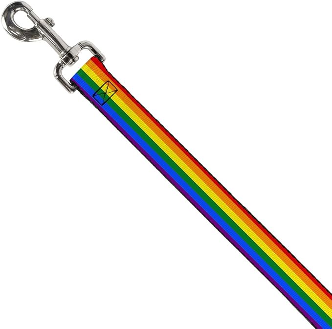 Dog Leash Flag Pride Rainbow 6 Feet Long 0.5 Inch Wide