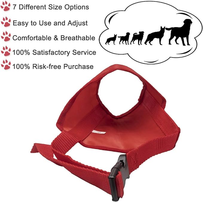 Coppthinktu Dog Muzzle Suit, 7PCS Dog Muzzles for Biting Barking Chewing, Adjustable Dog Mouth Cover for Small Medium Large Dogs, Soft Comfortable Dog Muzzle for Long Snout