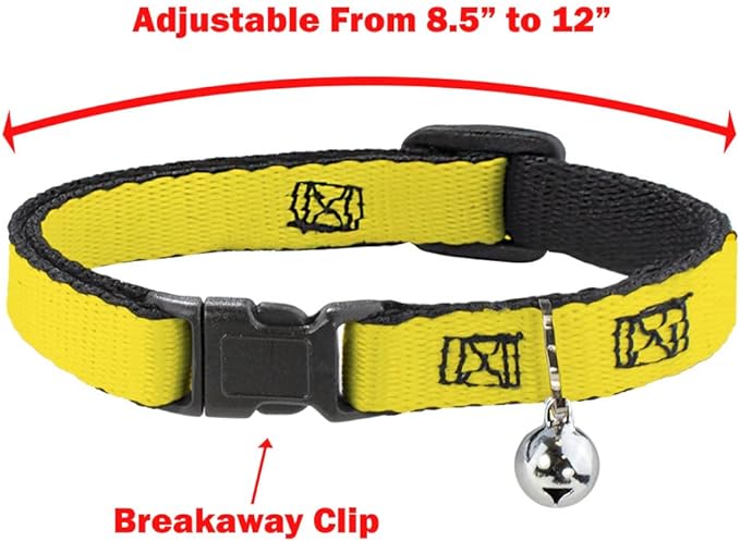 Star Wars Cat Collar, Breakaway Collar with Bell, Star Wars Darth Vader Utility Belt Bounding Black Grays Reds, 8.5 to 12 Inches 0.5 Inch Wide