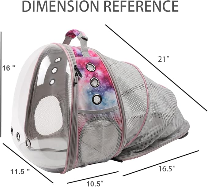 Back Expandable Cat Backpack Carrier, Fit up to 12 lbs, Space Capsule Astronaut Expandable Pet Backpack Carrier for Cat and Small Puppy, Cat Carrying Bag