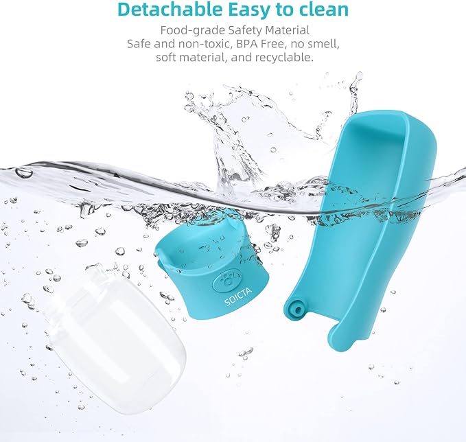 Portable Dog Water Bottle for Walking 19 OZ or 12 OZ Portable Pet Water Bottles for Puppy Small Medium Large Dogs Water Dispenser Dog Water Bowl Dog Accessories (19OZ Blue) (Blue 12 OZ)
