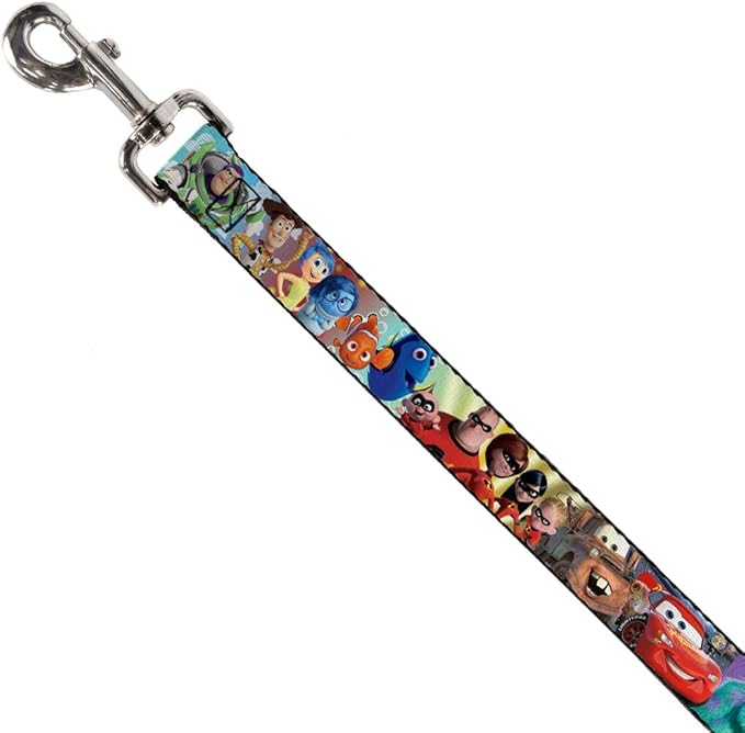 Disney Pet Leash, Dog Leash, Disney Pixar Movie Character Collage, 6 Feet Long 0.5 Inch Wide