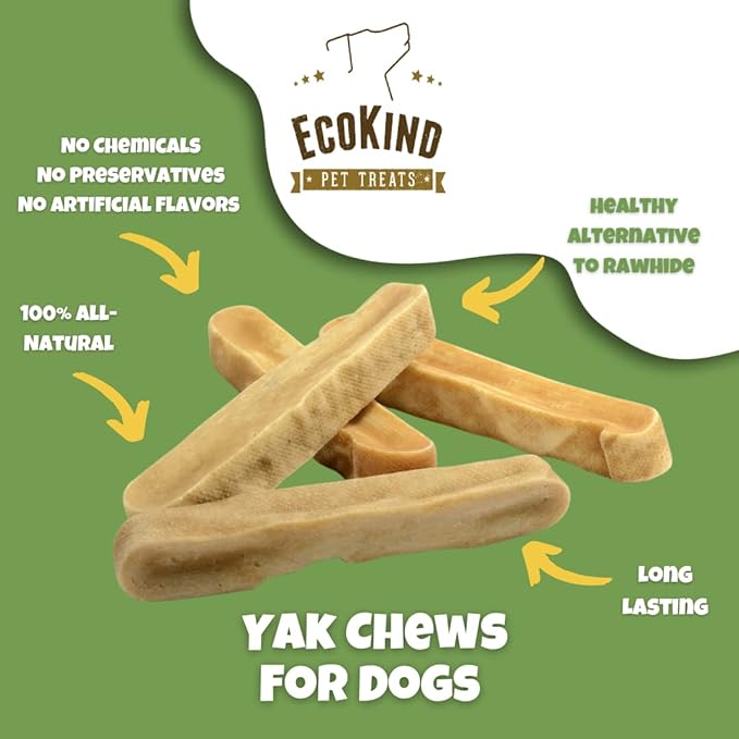 EcoKind Yak Cheese Dog Chews | 3 lb. Bag | Healthy Dog Treats, Odorless Dog Chews, Rawhide Free, Long Lasting Dog Bones for Aggressive Chewers, Indoors & Outdoor Use, Made in The Himalayans