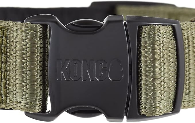 KONG Max HD Ultra Durable Neoprene Padded Dog Collar (Medium, Green)