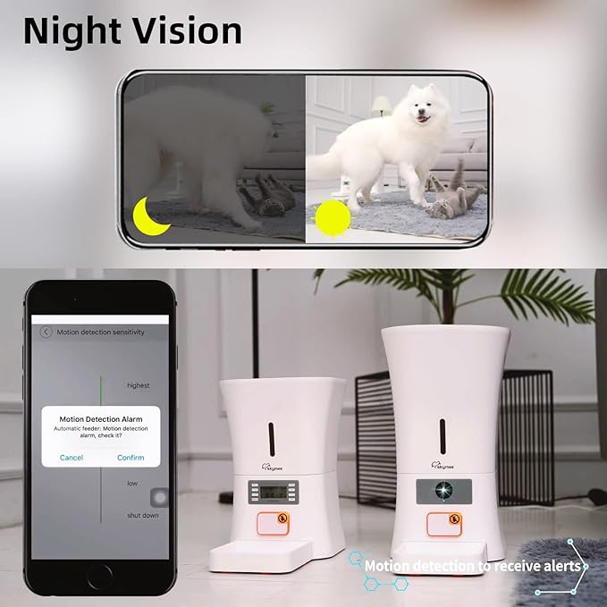 SKYMEE 12L 5G WiFi Aautomatic Dog Feeder Large Breed & Automatic cat feeders 1080P Full HD Pet Camera Treat Dispenser Food Dispenser