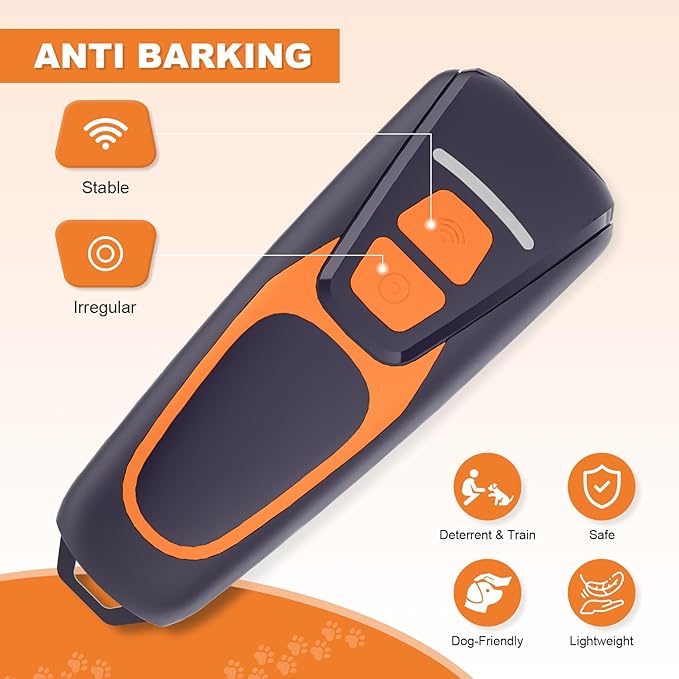 Dog Bark Deterrent Devices, Rechargeable Ultrasonic Anti Barking Device for Dogs, Dog Bark Control Devices 50FT Range Safe for Dogs & Human Portable Indoor Outdoor, Dog Training & Behavior Aids