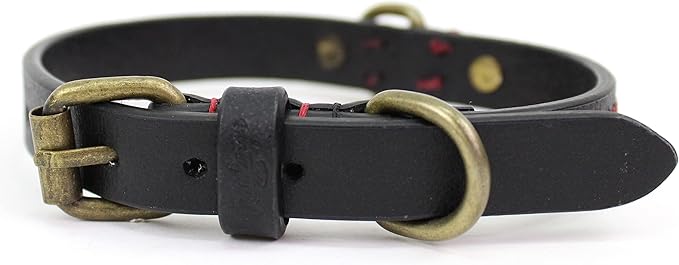 Rawlings | Baseball Stitch Leather Dog Collar | Multiple Sizes | Multiple Colors