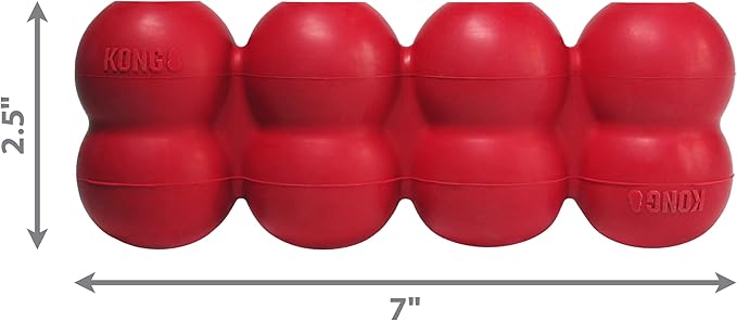 KONG Goodie Ribbon - Stuffable Natural Rubber Dog Toy - with Four Fillable Goodie Grippers for Enrichment Play - Bone-Shaped Chew Toy - for Medium Dogs