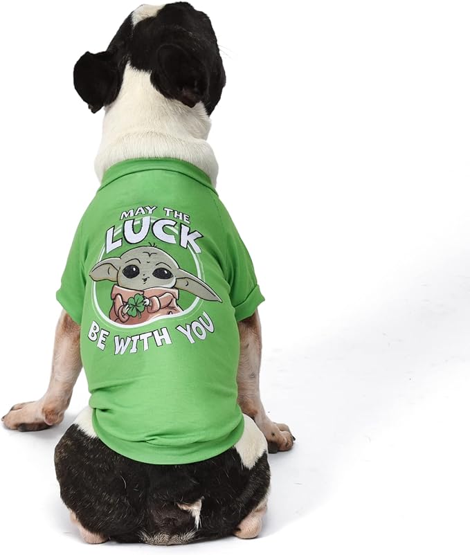 Star Wars for Pets Grogu May The Luck Be with You Dog Tee for St. Patrick’s Day | Size Large | Star Wars Dog Clothing and Apparel, Cute Dog Clothes, Green (FF20332) (Pack of 2)
