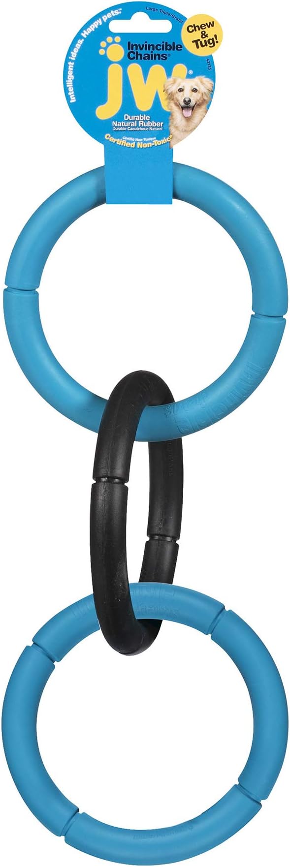 JW Pet Interactive Rubber Tug & Chew Toy Dog Toy, Large, Colors May Vary
