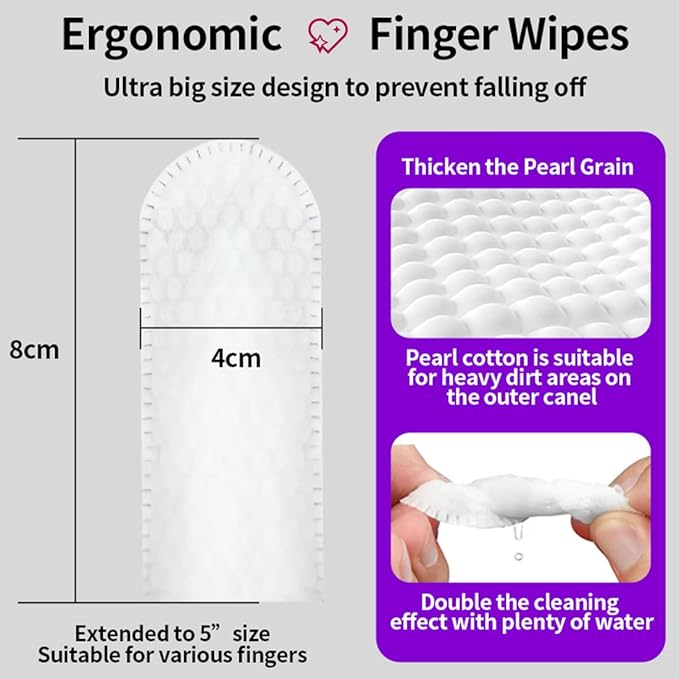 Pet Teeth Cleaning Finger Wipes, Remove Bad Breath by Removing Plaque and Tartar Buildup, No-Rinse Dogs & Cats Finger Toothbrush, Disposable Gentle Cleaning Care Pet Wipes, 50 Counts