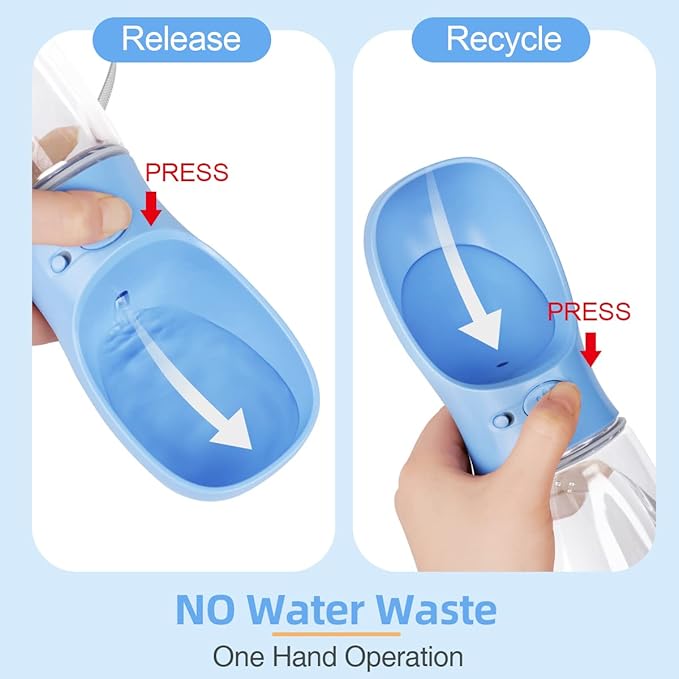 Dog Water Bottle, Lightweigh, Portable Travel Dog Water Dispenser, Puppy Drinking Bowl for Outdoor Walking and Hiking, Puppy Essentials, Dog Stuff - Pet Accessories(12oz, Ocean-Blue)