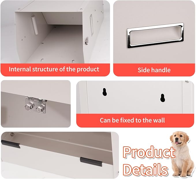 Large Automatic Dog Feeder with Handle, 25 Lbs Indoor and Outdoor Automatic Dog Food Dispenser Container Large Breed 11.5'' L X 9.8'' W X 23'' H Hanging Dog Auto Feeder for Large Dogs
