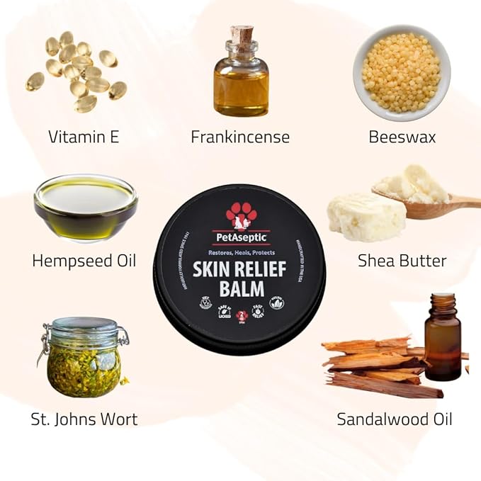 Skin Relief Balm Topical Skin Treatment for Dogs | Helps with Cuts, Burns, Rashes, Wounds, Dry Itchy Skin, Hot Spots, & Irritated Skin | Helps Restore, Heal, & Protect Skin | 2oz Tin