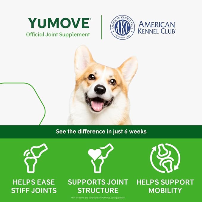 Lintbells YuMOVE Joint Supplement Dog Chews - Contains Glucosamine, Green Lipped Mussel - Natural Relief from Hip Ache, Stiff Joints - 1 Month’s Supply (Small & Medium)