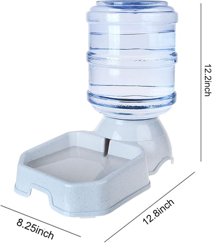 Pet Water Dispenser Station - 1 Gal Replenish Pet Waterer for Dog Cat Animal Automatic Gravity Water Drinking Fountain Bottle Bowl Dish Stand