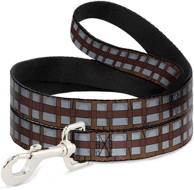 Dog Leash Star Wars Chewbacca Bandolier Bounding Browns Gray 6 Feet Long 1.0 Inch Wide