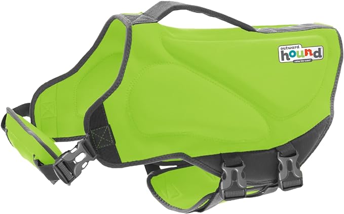 Outward Hound Dawson Swim Green Dog Life Jacket, Small