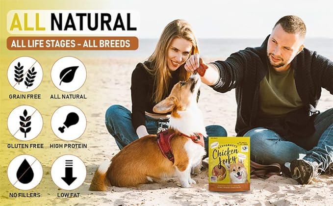 Premium Whole Muscle Chicken 12 oz. Dog Jerky Treats | 100% Human Grade | USA Made | High Protein | Grain Free | Limited Ingredients | No Filler | BHA-BHT Free | Chewy Texture