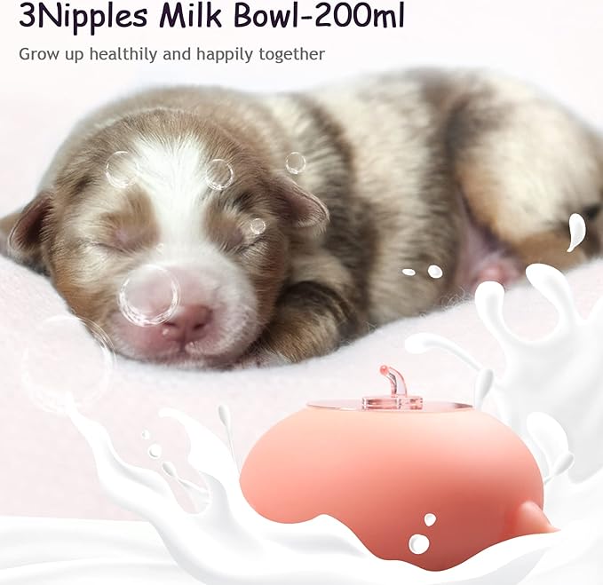 Puppy Kitten Feeder Milk Nipple, Puppy Bottles for Nursing with 3 Nipples, Puppy Feeders for Multiple Puppies Puppy Milk Replacer Formula