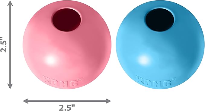 KONG Puppy Ball w/Hole - Soft & Durable Activity Ball for Puppies - Dog Toy Supports Healthy Exercise & Interactive Play - Dog Toy for Natural Teething - for Small Puppies - Assorted Colors