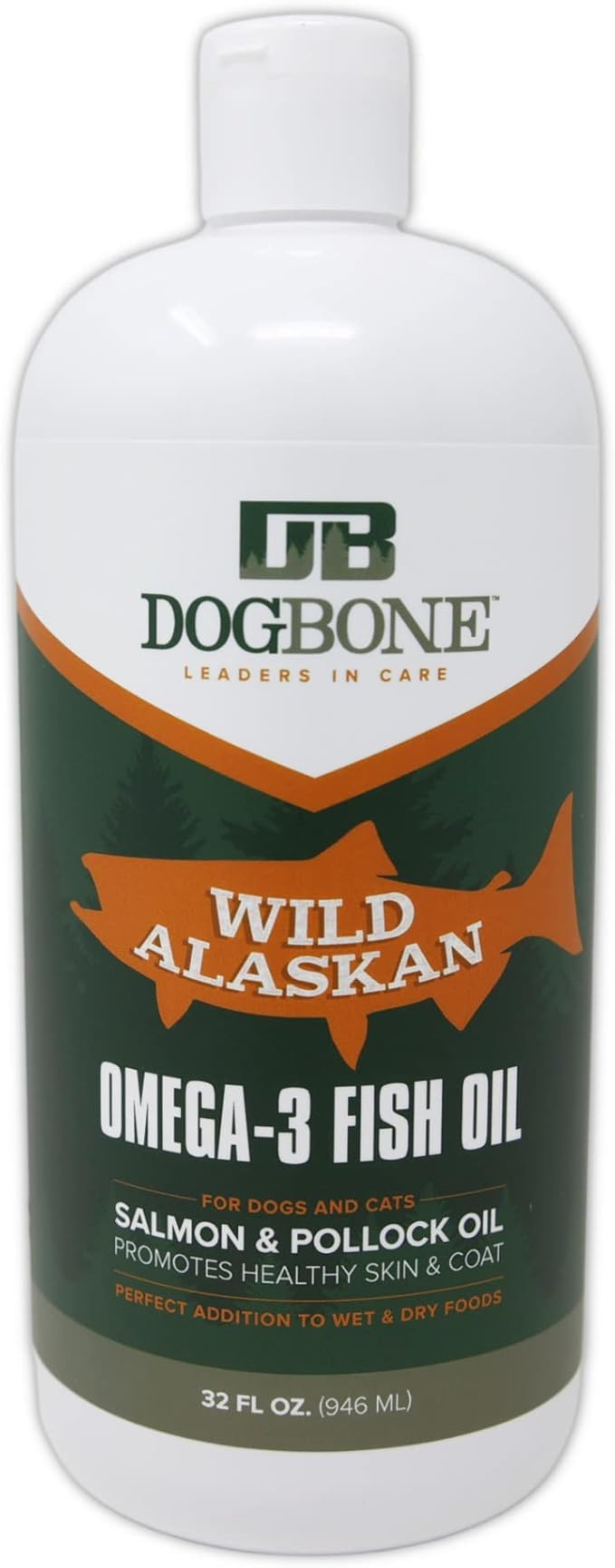 DogBone Wild Alaskan Fish Oil for Dogs 32 oz | Salmon Oil for Dogs | Dog Fish Oil | Omega 3 for Dogs | Dog Joint Supplement | Dogs Vitamins and Supplements | Salmon Oil for Dogs Skin and Coat