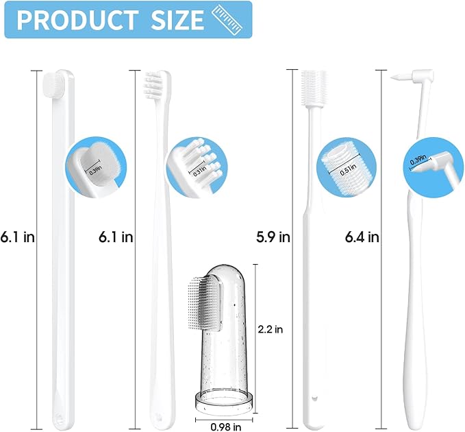 Cat Toothbrush Kit, Dog Toothbrush Kit, Suitable for All Cats and Dogs Dental Care. White, Soft Bristles, Meet All Cleaning Needs, Multi-Functional Dental Cleaning (S)