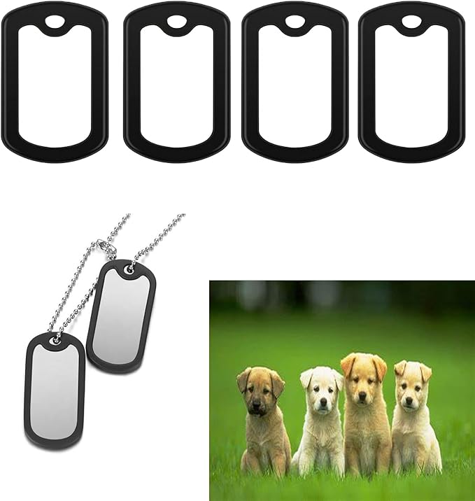 12pcs Dog Tag Silicone Silencer, Black Military Dog Tags Silencers for Authentic Military Id Tags Rubbers to Reduce Noise and Protect Tag, 52 x 31 mm/ 2.04 x 1.22 Inches.