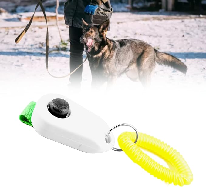 Zerodis Pet Dog Training Clicker with Wrist Bands Strap Assorted Color Dog Positive Behavior Rein Forcer for Pets All Ages Puppy and Adult Dogs Built in Poop Bag Dispenser Easily Carrying