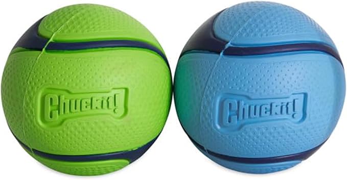 Chuckit! Sniff Ball Dog Toy, Durable High Bounce Bacon and Peanut Butter Scented Rubber Dog Ball Fetch Toy, Medium, 2 Pack