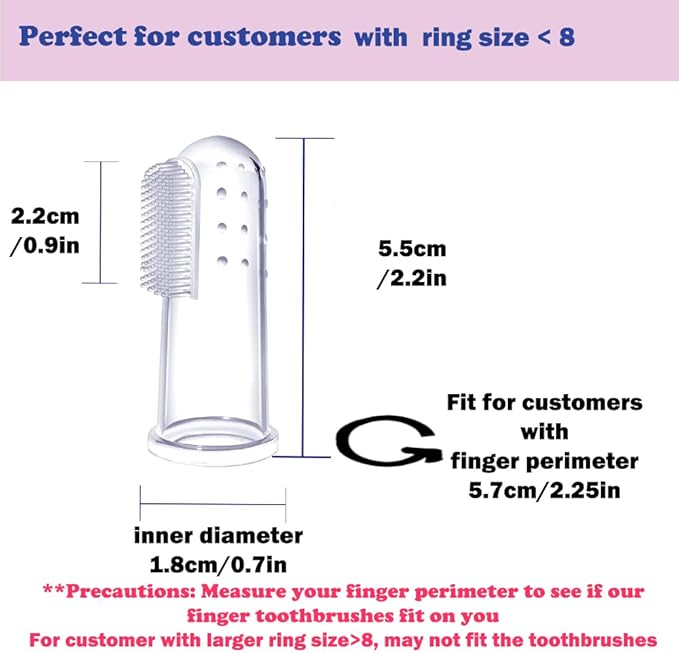 8 Units Pack Pet Finger Toothbrush for Dogs & Cats, Extra Soft Silicone Bristles Professional Dog Toothbrush & Cat Toothbrush, Easy Teeth Cleaning for Dog Dental Hygiene