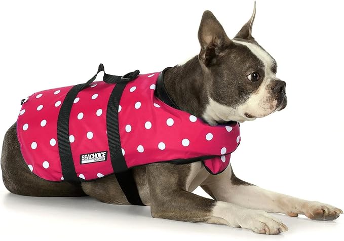 Seachoice 86380 Dog Life Vest - Pink Polka Dot, Sm