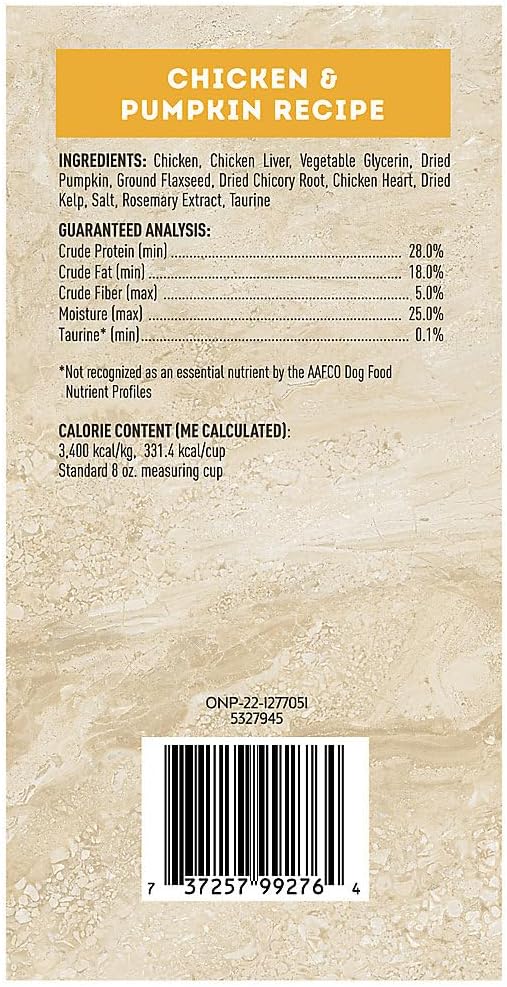 Only Natural Pet MaxMeat Holistic Air Dried Dry Dog Food - All Natural, High Protein, Grain Free and Limited Ingredient - Made with Real Meat - Chicken with Pumpkin & Parsley 5.5 lb