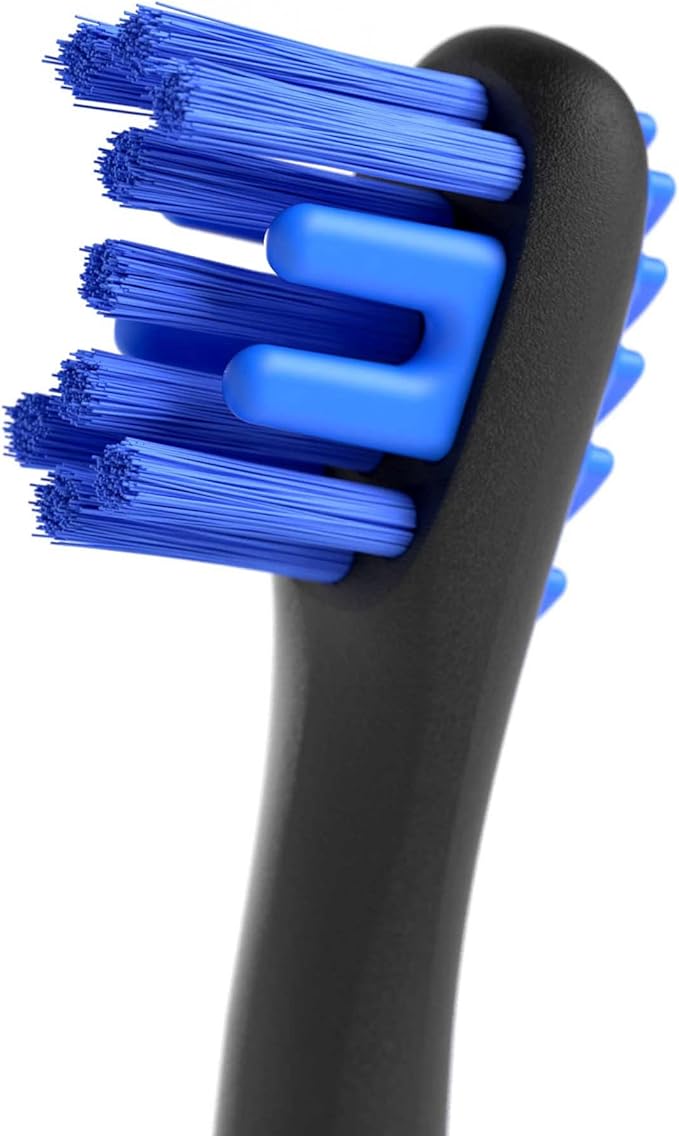 Dual-Size Angled Soft Brush Heads Toothbrush for Pet Puppies, Dogs, and Cats - Ergonomic Handle, Long Neck, Special Rubber Stimulators - Dental Care Tool for Healthy Oral Hygiene