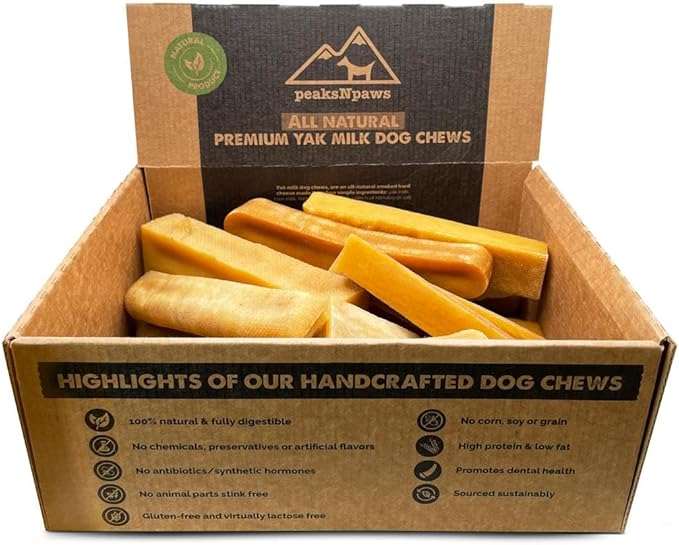 Premium Yak Cheese Dog Treats - Natural Yak Chews from Himalayan Mountains - Grain Free, Lactose Free - Easily Digestible, Promotes Oral Health (5 Lb. Bag)
