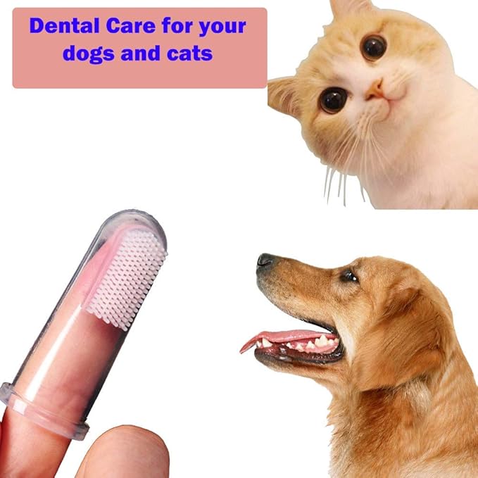 8 Units Pack Pet Finger Toothbrush for Dogs & Cats, Extra Soft Silicone Bristles Professional Dog Toothbrush & Cat Toothbrush, Easy Teeth Cleaning for Dog Dental Hygiene