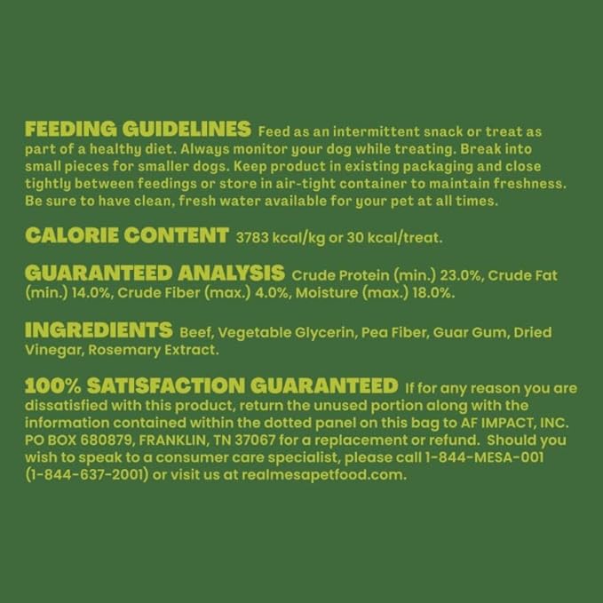 Real Mesa Beef Kabob Treats for Dogs - Dog Jerky - All-Natural, High-Protein Beef Dog Treats - Delicious & Healthy Dog Beef Jerky Snacks (9.5oz)