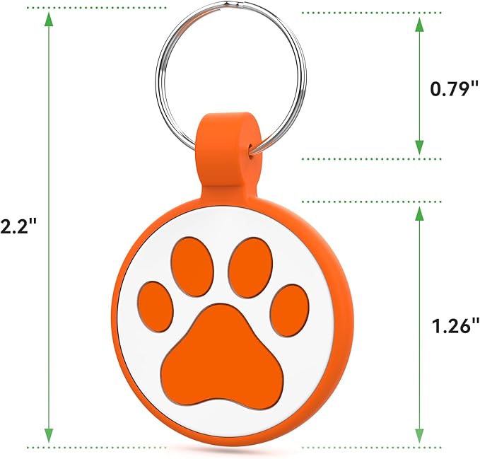 QR Code Cat Tag, Modifiable Pet Online Profile Display Page, Multiple Emergency Contact, Silicone Cat Tag, Lightweight, No Jinging, Collar Accessories (Medium to Large Breeds - 1.25", Orange)