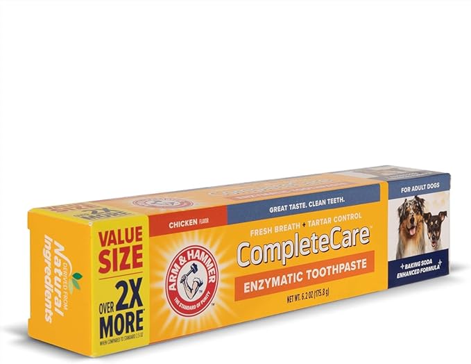 Arm & Hammer Complete Care Enzymatic Dog Toothpaste, 6.2 oz - 6 Pack | Dog Toothpaste for Puppies and Adult Dogs, Arm and Hammer Toothpaste for Dogs | Pet Dental Care for Clean Dog Teeth