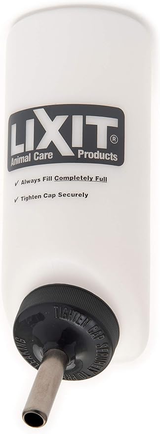 Lixit Wide Mouth Water Bottles for Large and Small Dogs (16oz Small Dog, White)