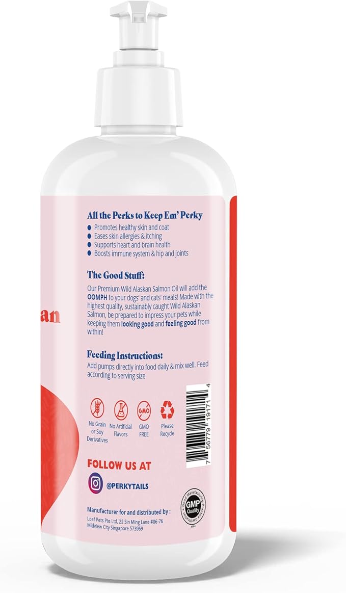 Pure Wild Alaskan Salmon Oil for Dogs and Cats - 8oz, Premium Omega 3 Supplement Fish Oil, Dog Vitamins and Supplements for Skin and Coat, Joint Support, Immune Support and Allergy Relief