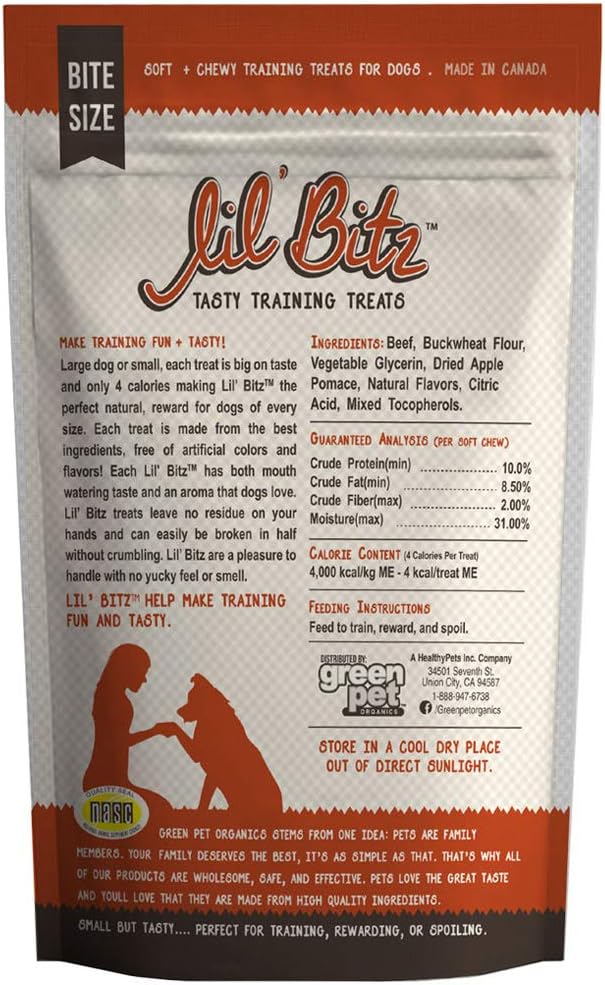 Lil' Bitz training Treats for Dogs and Cats (1 Pack, All Dog Sizes - Hickory Smoked Beef)