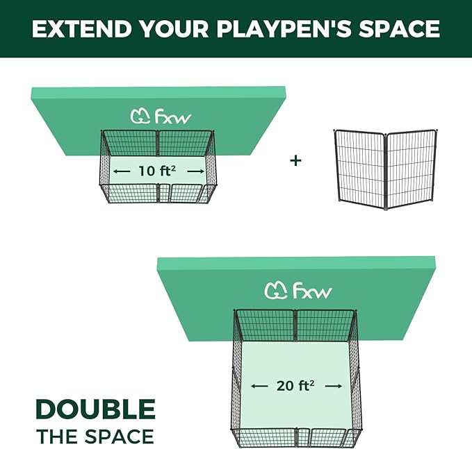 FXW Homeplus Dog Playpen Designed for Indoor Use, 40" Height for Large Dogs, BlackāPatented