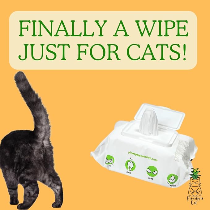Grooming Wipes - Gentle Cat Cleaning Wipes - Hygienic Grooming Tool for Cats Ears, Paws, Bum, and Fur