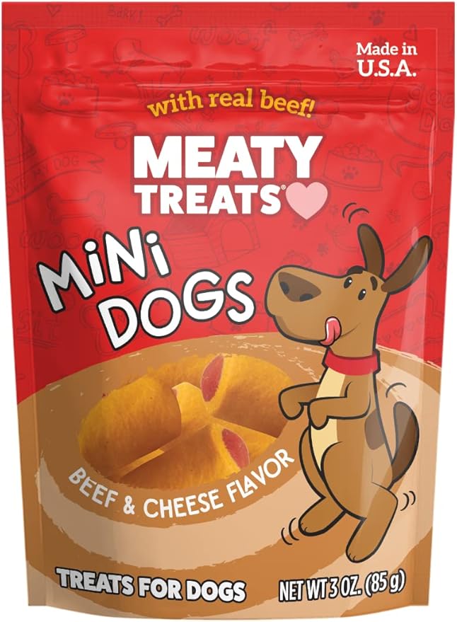 Mini Dogs Beef & Cheese Flavor Soft & Chewy Dog Treats, 3-oz. (Pack of 8)