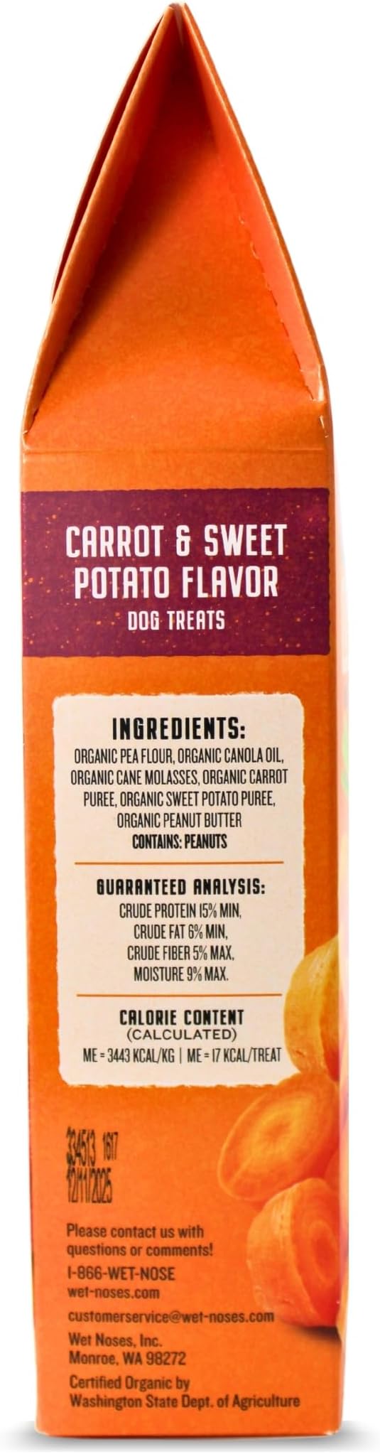Grain-Free Organic Crunchy Dog Treats – for All Pet Sizes, Breeds – All-Natural Treat – 100% Human-Grade – Delicious Snacks for Dogs – 14 Oz., Grain Free - Carrot Sweet Potato, 2 X 14oz Box