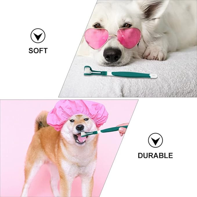 Mipcase 6pcs Dog Toothbrush, Triple Head Cat Toothbrush Cleaning Pet Dental Care Gentle dog tooth brushing kit for Dog Cat Teeth Cleaning
